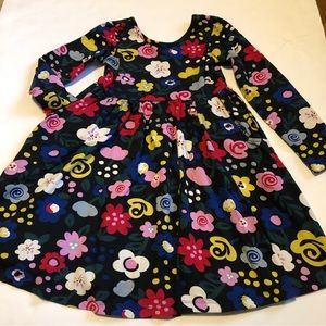 Hanna Andersson Long Sleeve Skater Twirl Floral Dress Size 6-7